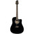 Kona K1E Dreadnought Acoustic Electric Guitar, Black (K1EBK)