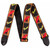 Fender Monogrammed Guitar Strap with Leather Ends, Black/Yellow/Red (099-0681-500) 