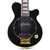 Pignose PGG-200 Deluxe Mini Electric Travel Guitar with Built-in Amp, Black (Gold Hardware) (PGG-200BK)