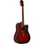 Oscar Schmidt OG2CEFBC Dreadnought Cutaway Acoustic Electric Guitar, Flame Black Cherry