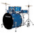 Ludwig LC195 Accent Drive 5-Piece Complete Drum Set with Cymbals and Hardware, Blue Sparkle (LC19519)