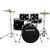 Ludwig LC190 Accent Fuse 5-Piece Complete Drum Set with Cymbals and Hardware, Black Sparkle (LC19011)