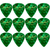 Fender Premium Celluloid 351 Shape Guitar Picks, Thin, Green Moto, 12-Pack (198-0351-771)