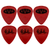 EVH Eddie Van Halen Signature Guitar Picks, Dunlop Max-Grip .73mm, Red, 6-Pack (022-1351-203)