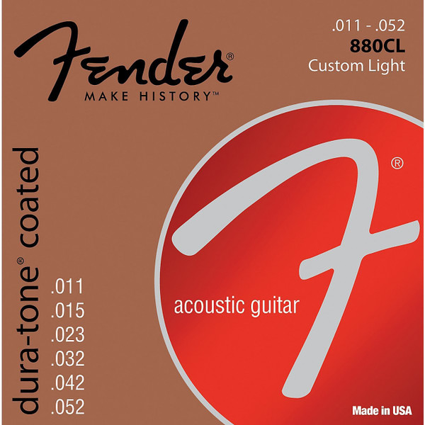 Fender 880CL Coated 80/20 Bronze Custom Light Acoustic Guitar Strings (880CL)