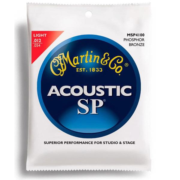 Martin MSP4100 SP 92/8 Phosphor Bronze Acoustic Guitar Strings, Light