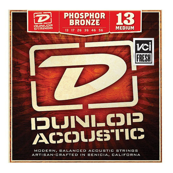 Dunlop DAP1356 Medium Phosphor Bronze Acoustic Guitar Strings, .013-.056 (DAP1356)