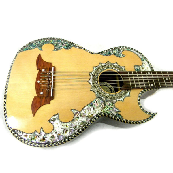Paracho Elite Alvarado Solid Cedar Top 12 String Bajo Sexto Guitar Natural 9226