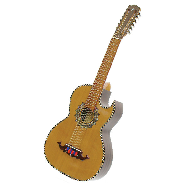 Paracho Elite Presidio 12-String Bajo Sexto Acoustic Guitar with Solid Cedar Top, Natural (PRESIDIO)