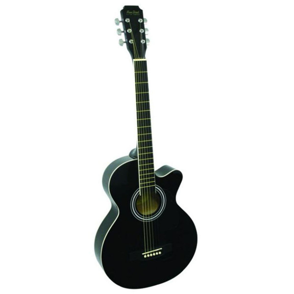 Main Street MAS38BK 38" Inch Concert Acoustic Guitar, Black