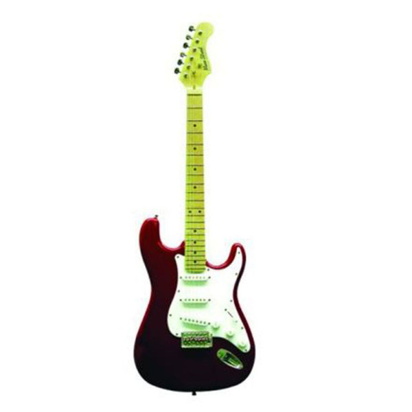 Main Street MEDCRD Strat Style Double Cutaway Electric Guitar, Red (MEDCRD)