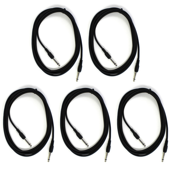 ZoZo 10Ft Guitar Cable -10ft Guitar, Bass, Instrument Cable, 5 PACK - ZZ100