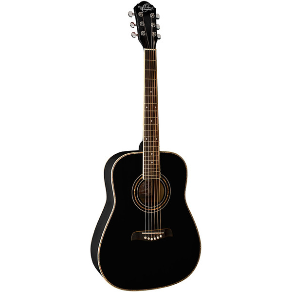 Oscar Schmidt OG1BLH Left-Handed 3/4 Size Dreadnought Acoustic Guitar, Black