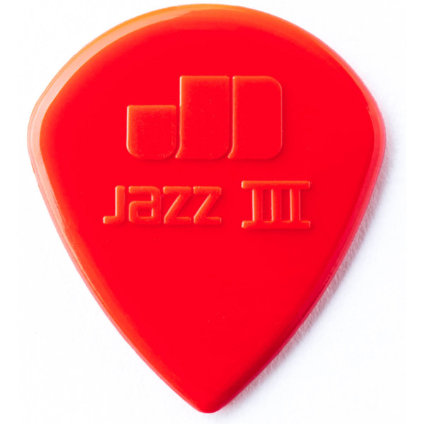 Dunlop 47P3N Nylon Jazz III Guitar Picks, Red 6 Pack