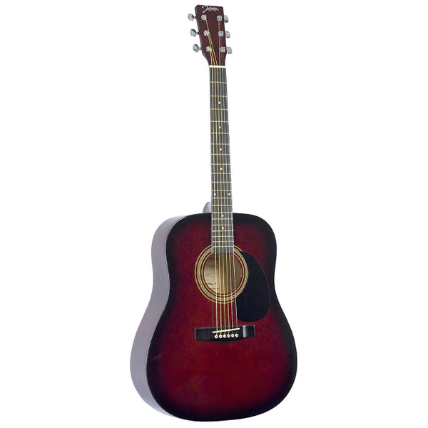 Johnson JG-610-R-1/2 Player Series 1/2 Size Acoustic Guitar, Red