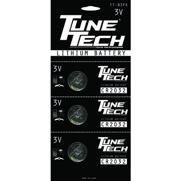 Tune Tech 3V CR2032 Lithium Batteries for Instrument Tuners, 3-Pack (TT-3BPK)