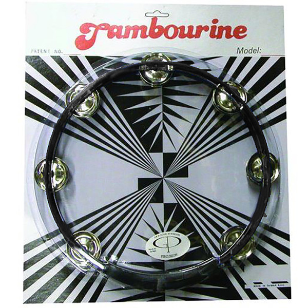 GP Percussion MT101BK Professional 10" Double Row Tambourine, Black