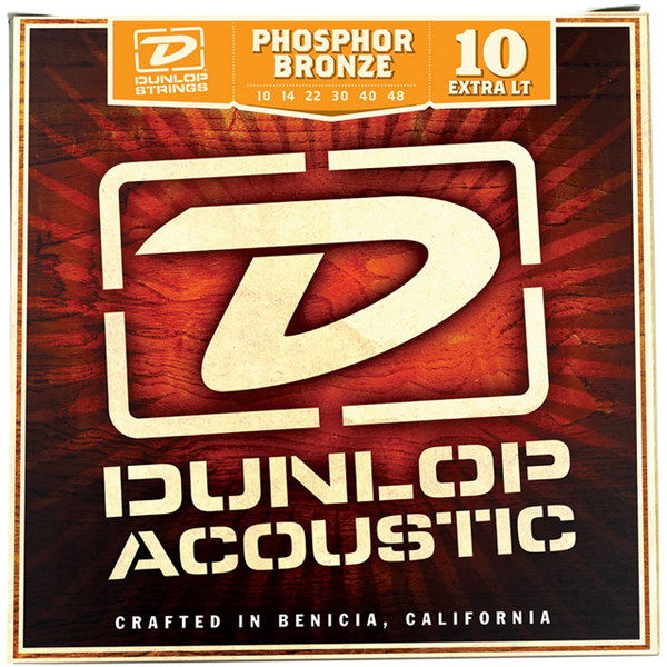 Dunlop DAP1048 Phosphor Bronze Acoustic Guitar Strings, Extra Light 10-48