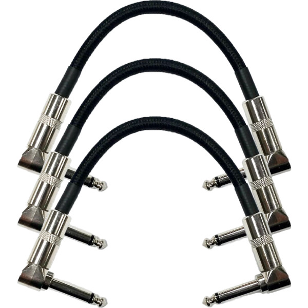 Strukture S6P48 Dual Right Angle 6" Woven Patch Cable, 3 PACK