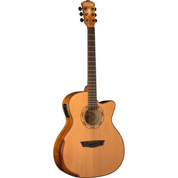 Washburn WCG66SCE Comfort Series Grand Auditorium Acoustic Electric Guitar, Natural Spalt Maple (WCG66SCE-O-U)