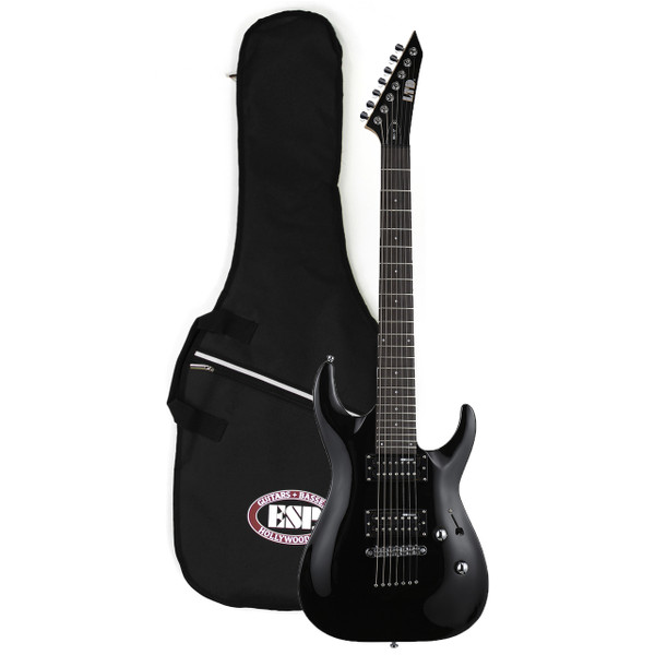 ESP LTD MH-17 Solid Body 7-String Electric Guitar Kit w/ Gig Bag, Black