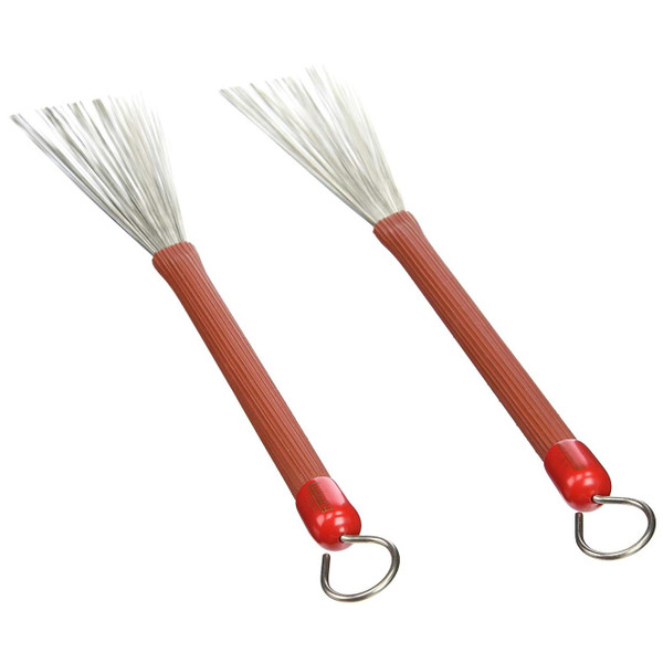 Ludwig L191 Red Grooved Handle Brushes with Loop End
