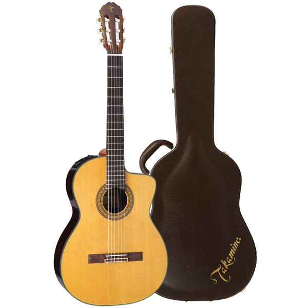Takamine TC132SC Nylon String Classical Acoustic Electric Guitar with Case, Natural