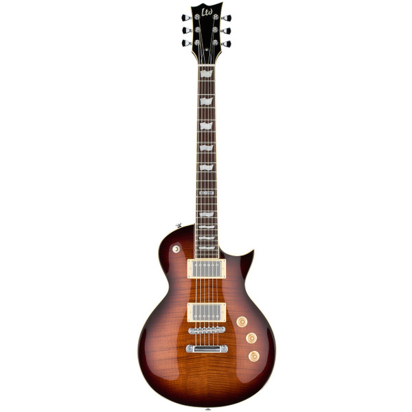 ESP LTD EC-256FM Flamed Maple Electric Guitar, Dark Brown Sunburst