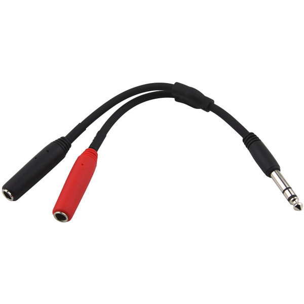 Pig Hog Y Splitter Cable, Stereo 1/4" (M) - Dual Mono 1/4" (F), 6"-inch (PY-S214F)