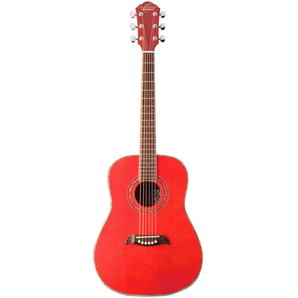 Oscar Schmidt OGHSTR 1/2 Size Steel-String Acoustic Guitar, Transparent Red (OGHSTR) Oscar Schmidt OGHSTR 1/2 Size Steel-String Acoustic Guitar, Transparent Red (OGHSTR)