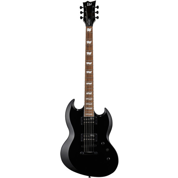 ESP LTD Viper-201B Baritone Double Cutaway Electric Guitar, Black (LVIPER201BBLK)