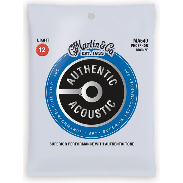 Martin MA540 Acoustic SP 92/8 Phosphor Bronze Guitar Strings, Light