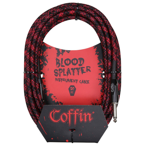 Coffin CF-ICBS20 Bloodsplatter 20ft. Woven Instrument Cable, 1/4" Straight

