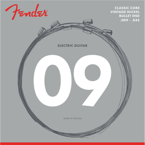 Fender 3155L Classic Core Vintage Nickel Bullet End Electric Guitar Strings, .009-.042

