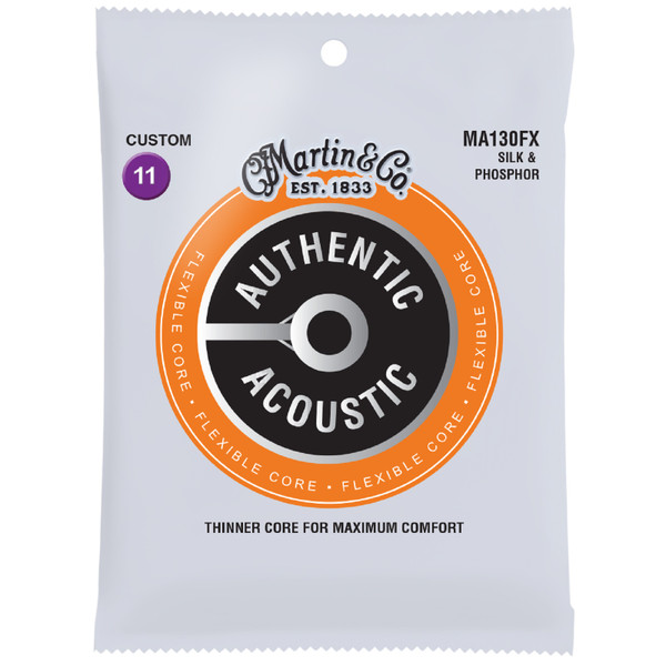 Martin MA130FX Flexible Core 6-String Silk & Phosphor Acoustic Guitar Strings