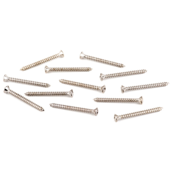 Fender Neck Plate Mounting Screws for American Standard-Deluxe Guitars, Chrome, 12-Pack

