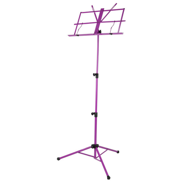 Strukture SMS1X-PP Deluxe 3-Part Folding Music Stand with Bag, Purple

