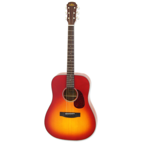 Aria 111 Vintage 100 Series Dreadnought Acoustic Guitar, Matte Cherry Burst

