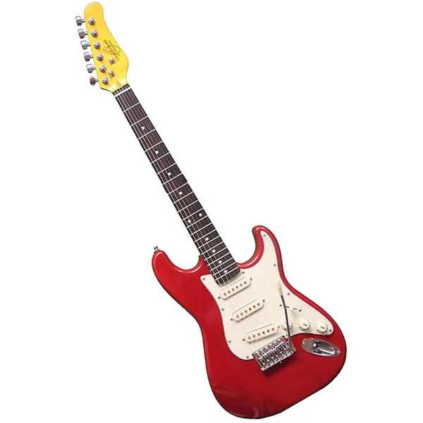 Oscar Schmidt OS30 Solid Body 3/4 Size Electric Guitar, Metallic Red