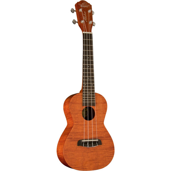 Oscar Schmidt OU300F Flame Mahogany Concert Size Acoustic Ukulele, Natural

