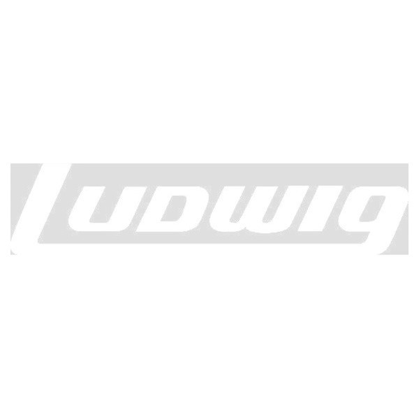 Ludwig P0414W Large 13" Block Logo Bass Drum Vinyl Decal, White on Clear