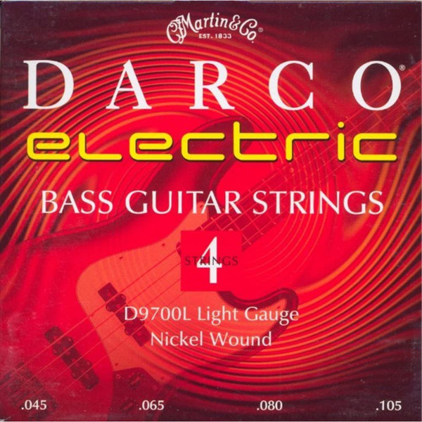 Martin D9700L Darco Long Scale Nickel Wound 4-String Electric Bass Guitar Strings, Light 45-10.5 (D9700L)