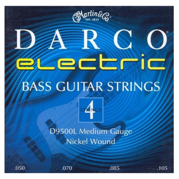 Martin D9500L Darco Long Scale Nickel Wound 4-String Electric Bass Guitar Strings, Medium 50-10.5 (D9500L)