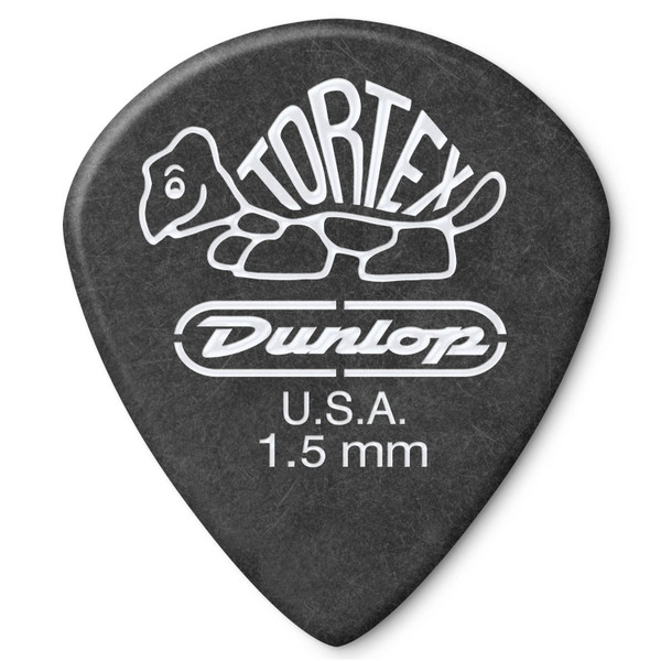 Dunlop 482P1.5 Tortex Pitch Black Jazz III Guitar Picks, 1.50mm, 12-Pack (482P1.5)