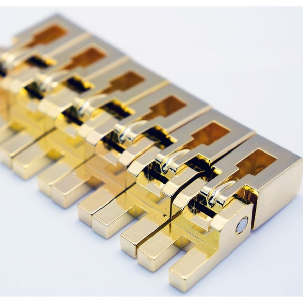 Floyd Rose FRS2BSSSG Special Series Bridge Saddles, Set of 6, Satin Gold