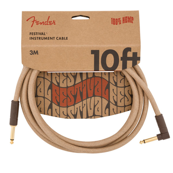 Fender Festival Hemp 10 ft. Straight-Angle Instrument Cable, Natural (099-0910-021)