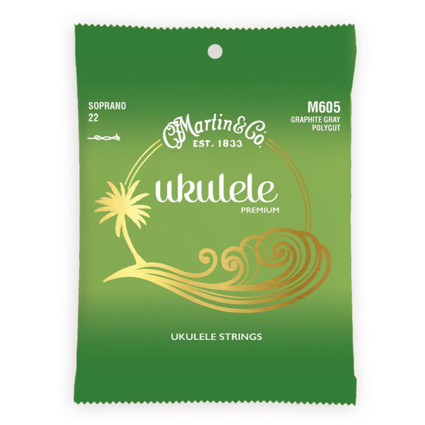 Martin M605 Premium Polygut Soprano Ukulele Strings, .0220-.0228 (M605)