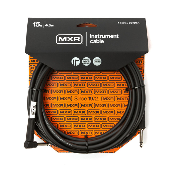 MXR DCIS15R Standard Straight to Right Angle Guitar and Instrument Cable, 15 ft.