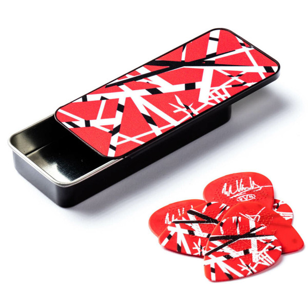 Dunlop EVHPT02 Eddie Van Halen Frankenstein Pick Tin with Max Grip Guitar Picks (EVHPT02)