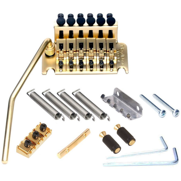 Floyd Rose FRTS3000LSL2 Special Series Left-Handed Tremolo System with L2 Nut, Satin Gold (FRTS3000LSL2). Model pictured is right-handed.